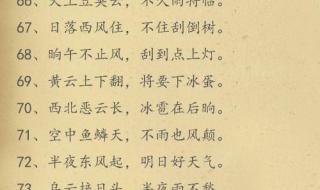 与天气有关的谚语